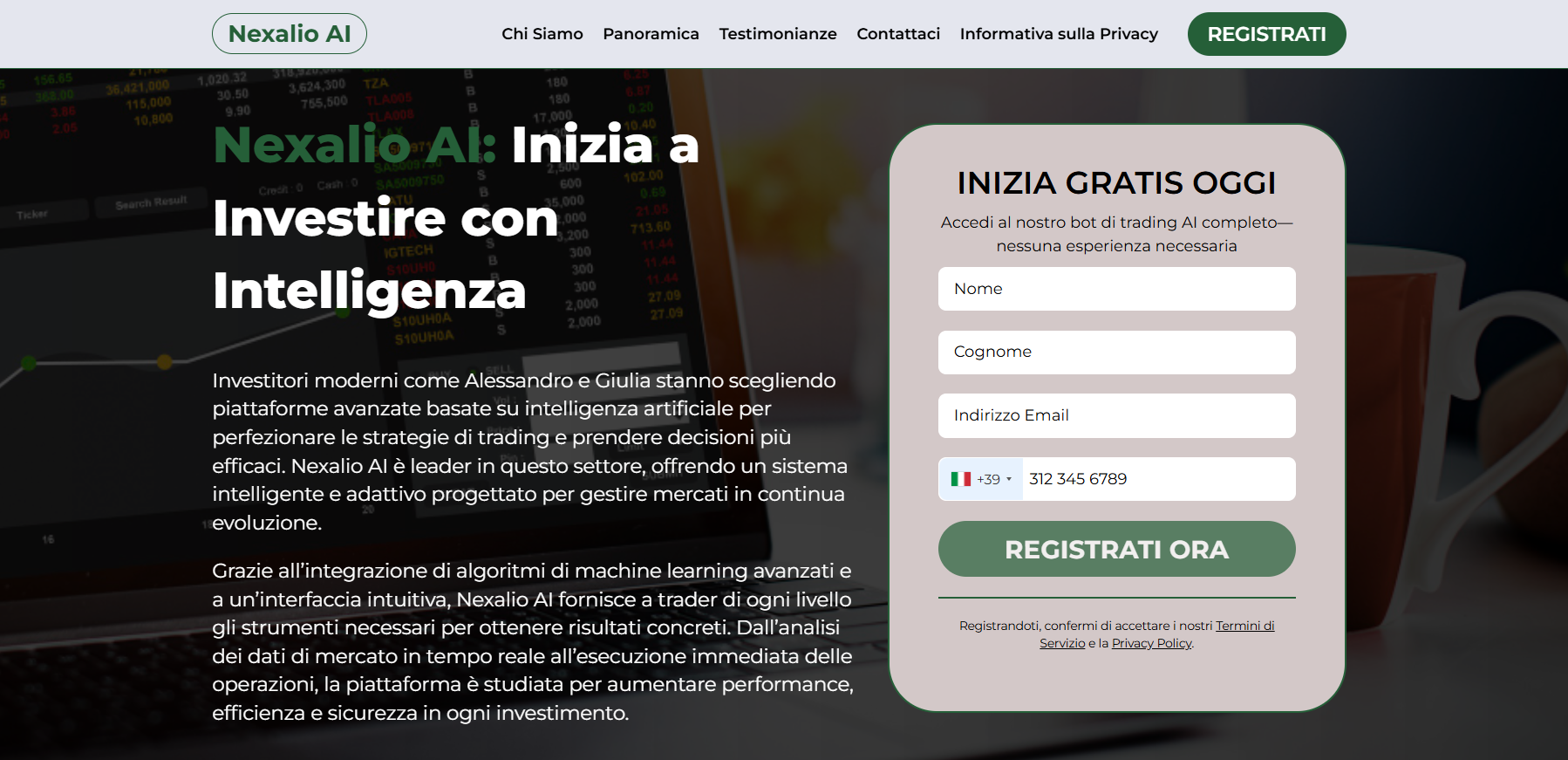 Interfaccia piattaforma Nexalio AI